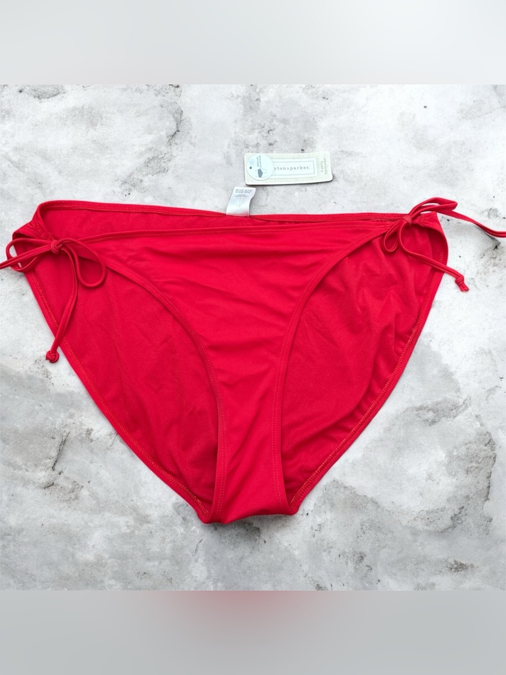 Women’s Red Tie-Side Bikini Bottom